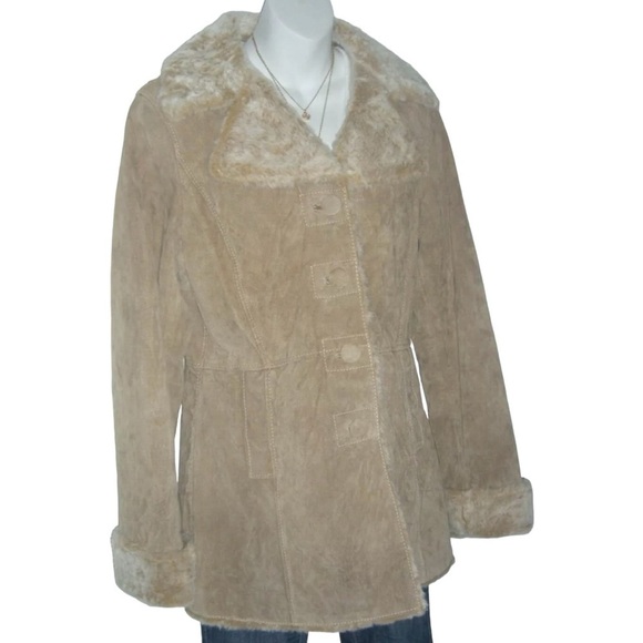 Montgomery Different Leather Jacket Penny Lane Suede Faux Fur Boho Daisy Jones - Picture 5 of 13
